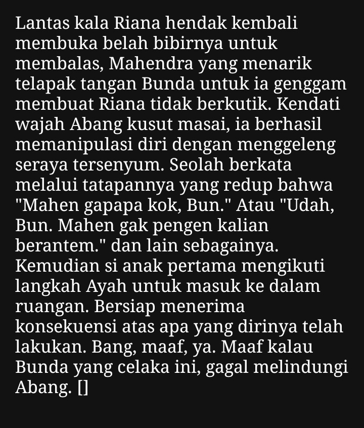 086. malam itu, Mahen biarkan dunia memukulinya. 
⚠ TW : kekerasan!