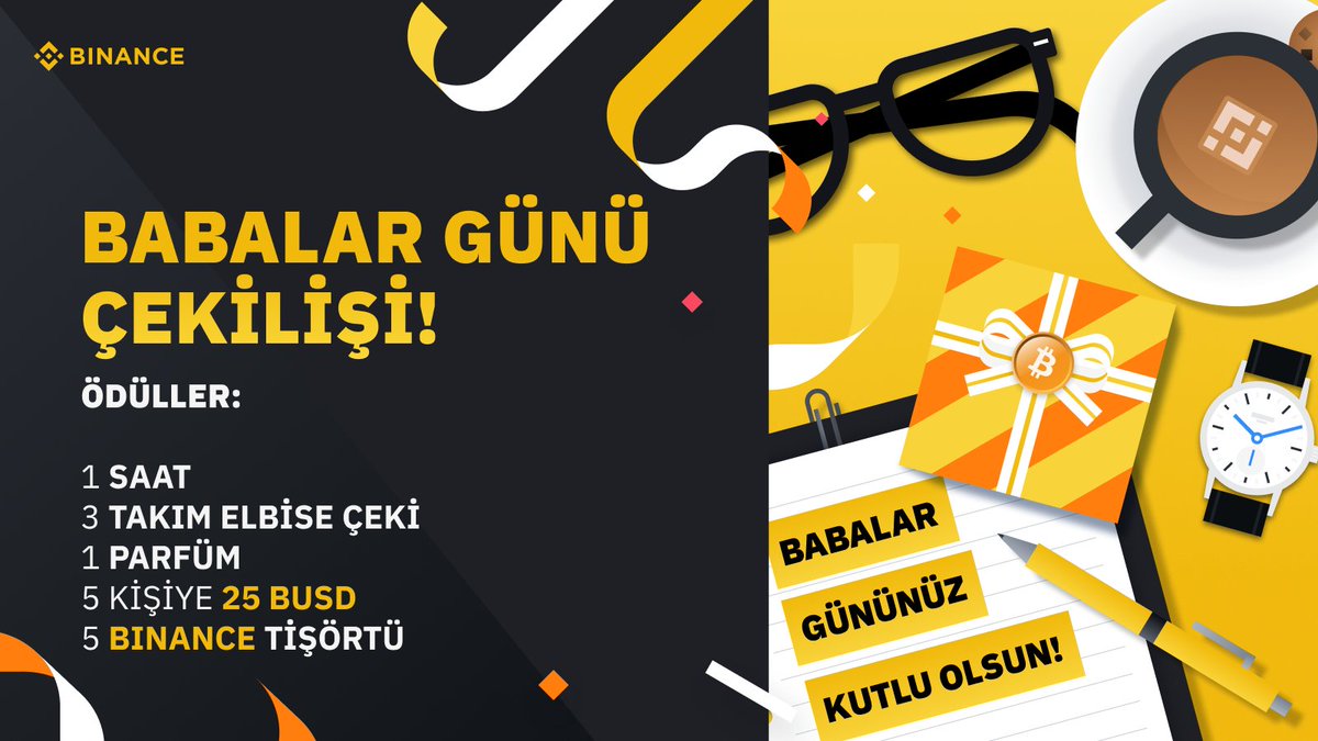 Muhteşem Türkiye 🇹🇷 Topluluğuna özel Babalar Günü Kutlaması! 🥳

Babalar Gününde hediyeler #Binance’ten! 🤗

✅ Takip edin <a href="/Binance_Turkish/">Binance Türkiye Destek</a> &amp; <a href="/BinanceTR/">Binance TR</a>  
🔄 Paylaşın
💬 #BinanceileBabalarGünü hashtag ile yorum kısmında babalar gününü kutlayın😊👇

❤️ Çekiliş 23.06.2022