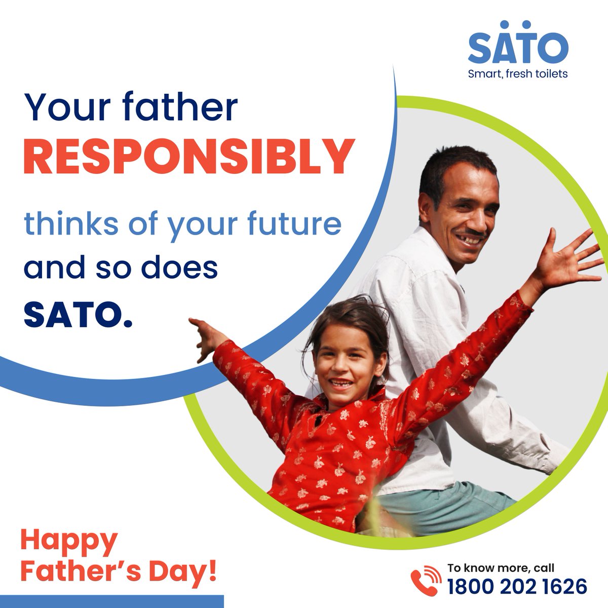 SATO__Asia's tweet photo. SATO wishes a very #HappyFathersDay to all the fathers who have taught their children to live a safe, hygienic, and cleanliness-led life.

#HappyFathersDay #SATOAsia #SATOForAll #SATOToilets #SATO #Hygiene #HygieneForAll #SmartSanitationSolution #SmartSanitaion #Sanitation https://t.co/cbDiTqF68A