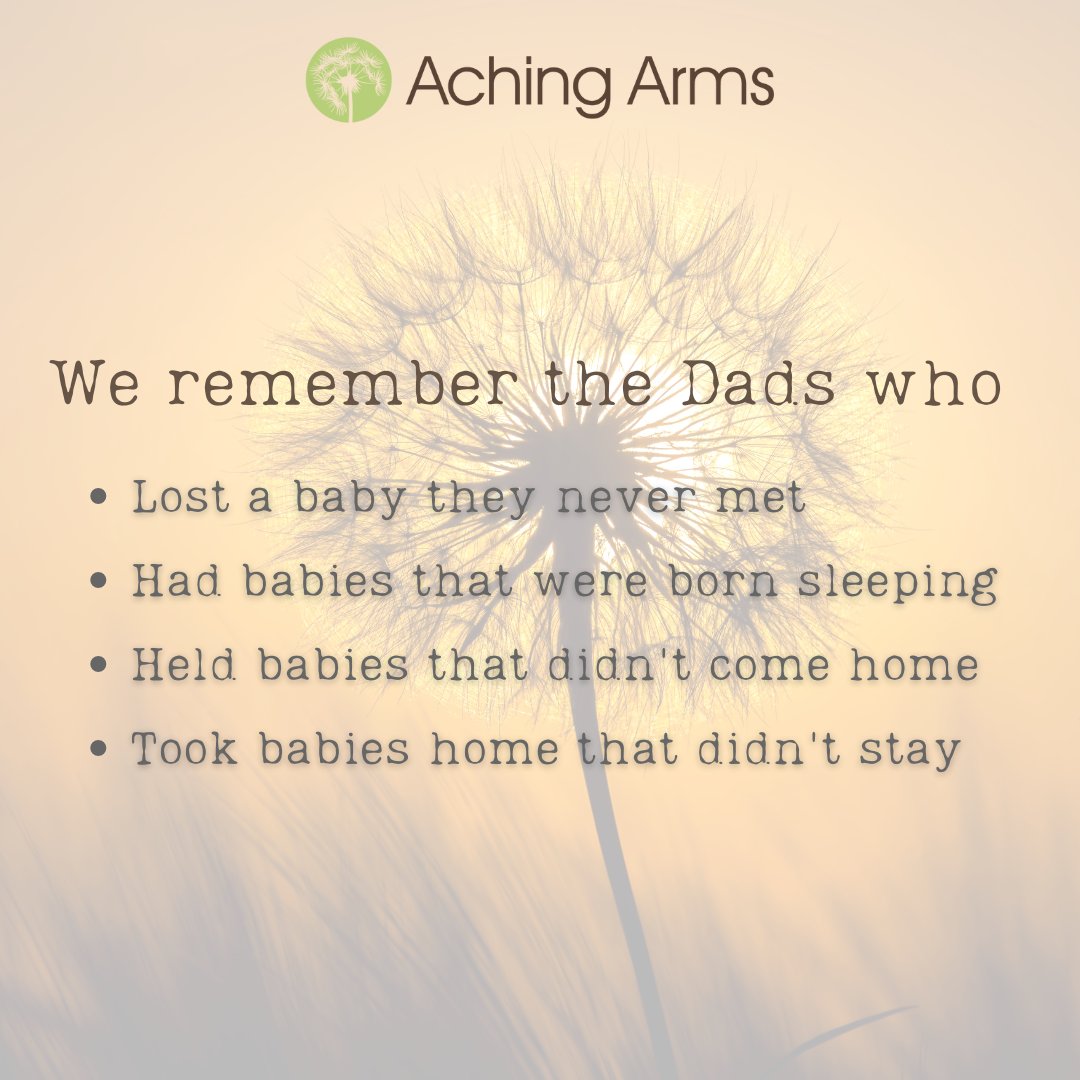 We would like to wish you a gentle Father's day 💚

As our thoughts turn to our babies today, please feel free to 'say their name' in the comments.

Remember we are here for you, click to find out more about how we can support you:
: achingarms.co.uk/support-for-yo…
