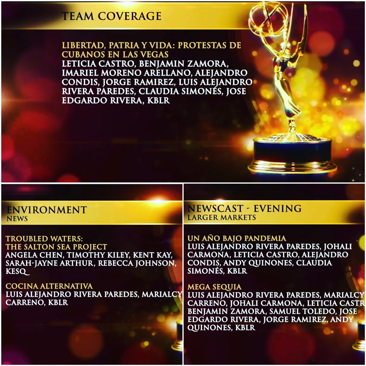 alexrptv's tweet photo. Hoy gané otros tres Emmys 🏆 
No tengo palabras. Ya vendrán post con detalles. Por ahora lloramos 😭 https://t.co/jhr5RpA8gX