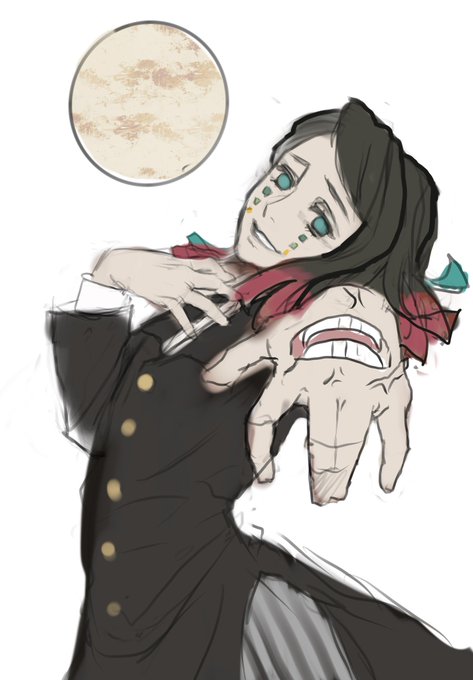 おいしい大豆さんがTwitterに投稿した魘夢(鬼滅の刃)のイラスト。