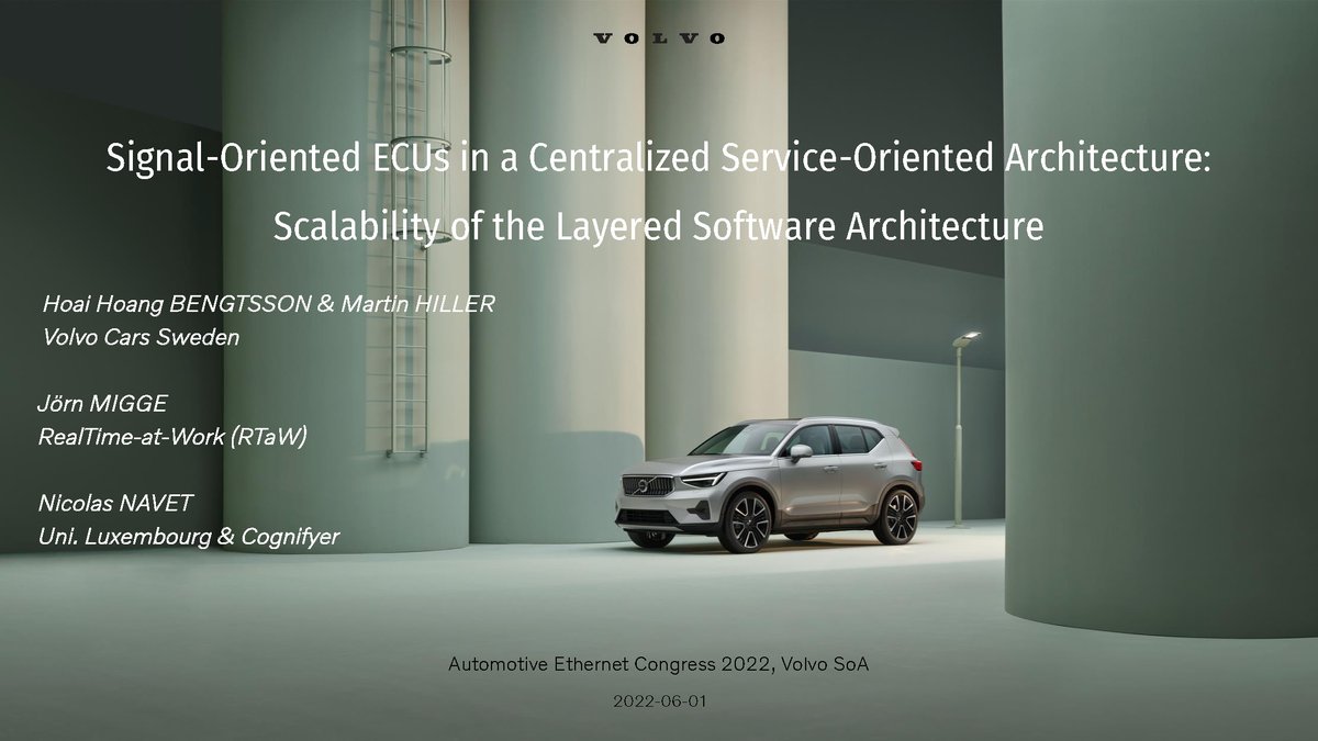 Software-based solution to support signal-based legacy ECUs in next-generation zone-based SOA E/E architectures - joint work with Volvo Cars available here: realtimeatwork.com/wp-content/upl… #AutomotiveEthernet #SoftwareDefinedVehicle #SOA #TSN #AEC22