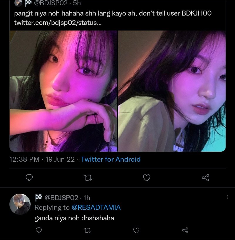 BDKJH00's tweet photo. @BDJSP02 okay 😁 https://t.co/QxObOW7njO
