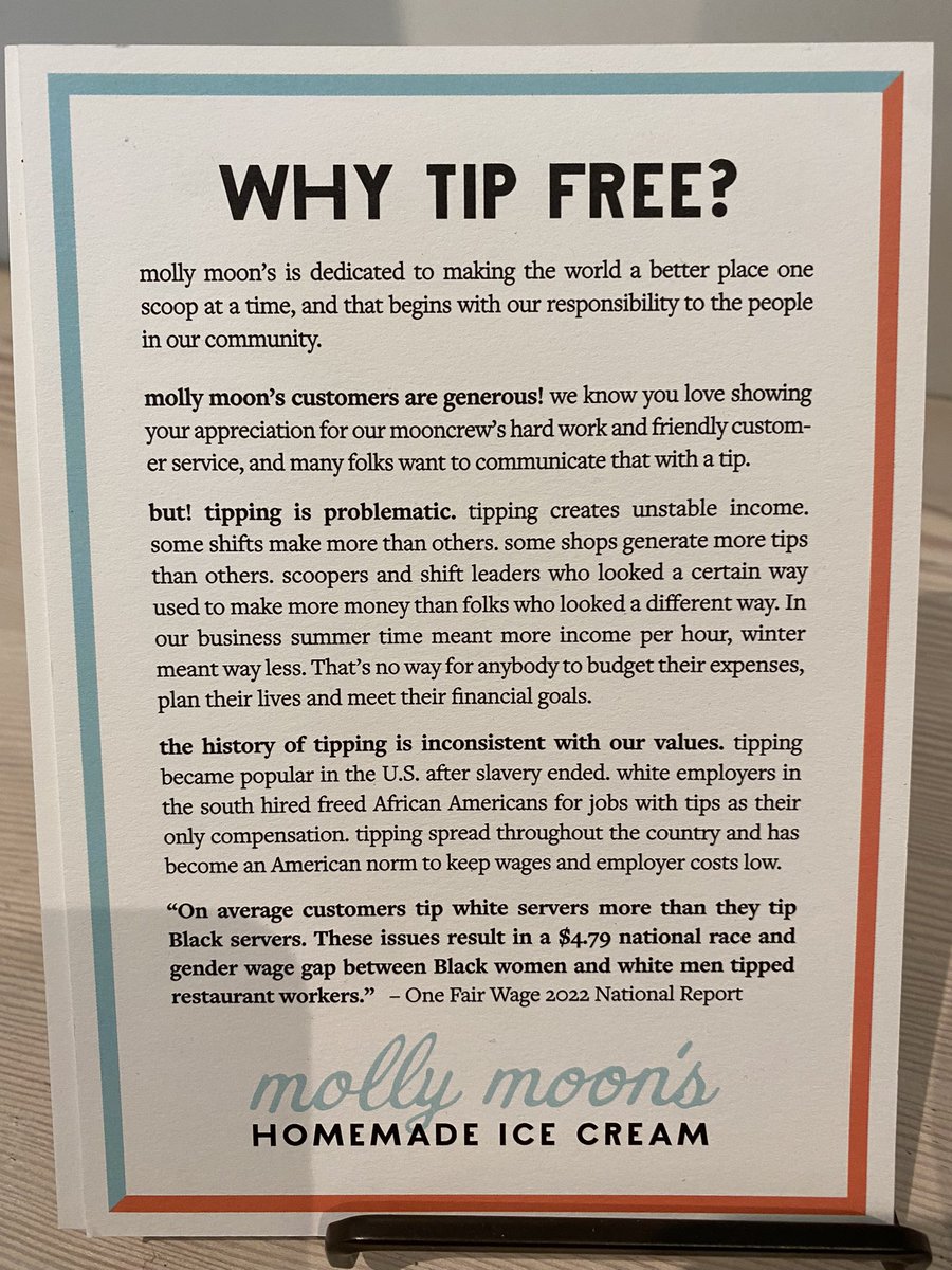 rosman_michael's tweet photo. @mollymoon . No tips. They pay their staff. I commit to always preferring this place for ice cream because they believe they can make a difference. Do you work for tips? https://t.co/pGgXsXw6cL