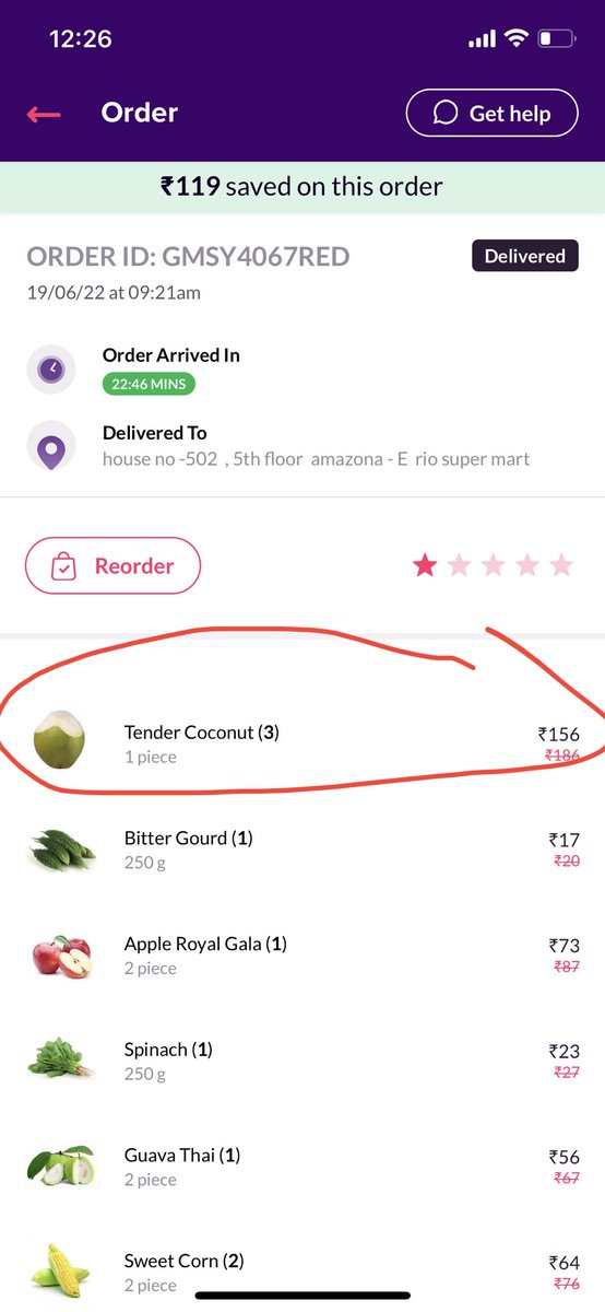 amarjeetkr's tweet photo. ⁦@ZeptoNow⁩ ⁦@zeptocares⁩ You didn’t delivered one item “Tender Coconut (3)” and charged for it. Either refund or delivery or right now. Check the below order for more details. https://t.co/UetOgqh4wd