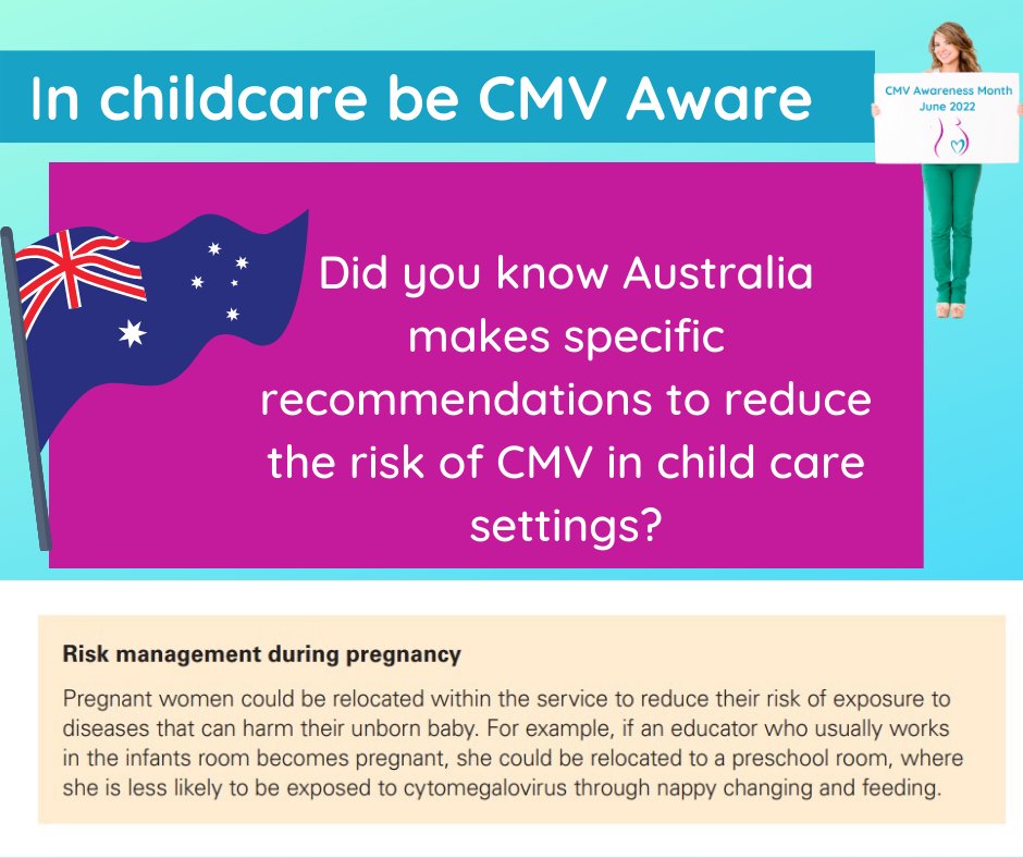 CMV continues to be an important occupational risk in the daycare setting. This is recognised by the Australian government but this is not the case in the UK yet the risk is the same. Does your nursery or childcare provider know about CMV?bit.ly/36J9uMD #StopCMV