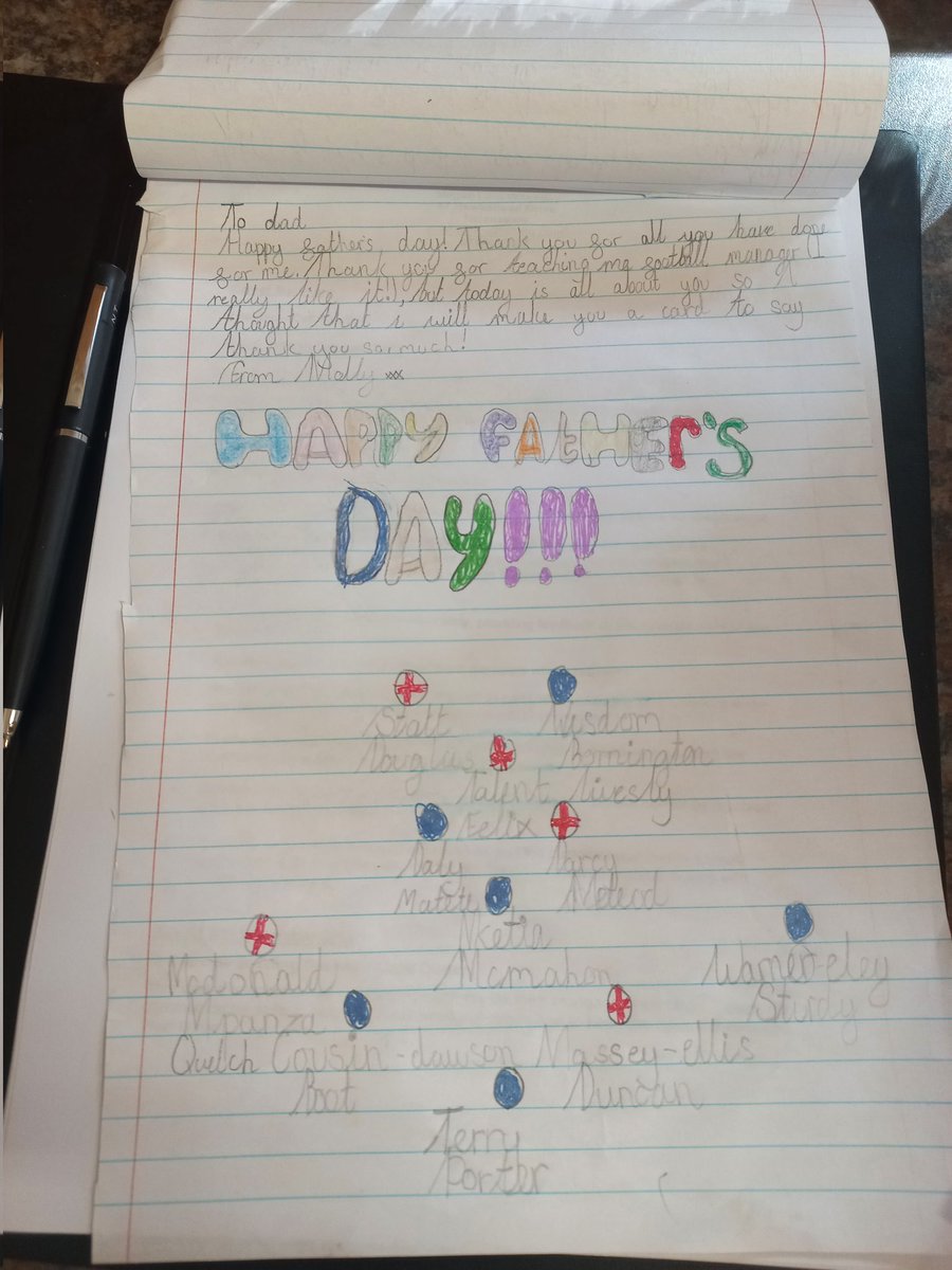 jobygunner1987's tweet photo. @FootballManager my little assistant manager did me a poem/tactic sheet for 
#FathersDay 

So I gave her full control of an England friendly 
#HerGameToo https://t.co/wGQ7bNGpie