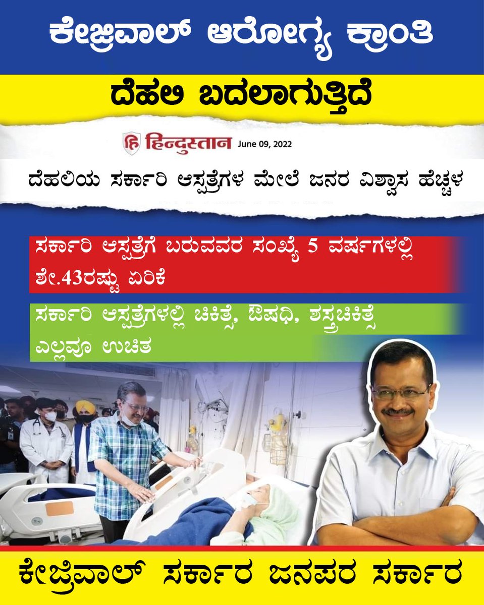 AAPMysuru's tweet photo. ಕೇಜ್ರಿವಾಲ್‌ ಸರ್ಕಾರವು ಆರೋಗ್ಯ ಕ್ಷೇತ್ರದಲ್ಲಿ ತೆಗೆದುಕೊಂಡ ಜನಪರ ನಿರ್ಧಾರಗಳಿಂದಾಗಿ ದೆಹಲಿಯ ಸರ್ಕಾರಿ ಆಸ್ಪತ್ರೆಗಳಿಗೆ ಬರುವವರ ಪ್ರಮಾಣ 43% ಅಧಿಕವಾಗಿದೆ.

#AamAadmiParty #AAP #AapMysuru #Mysore https://t.co/E31cJuW3DL