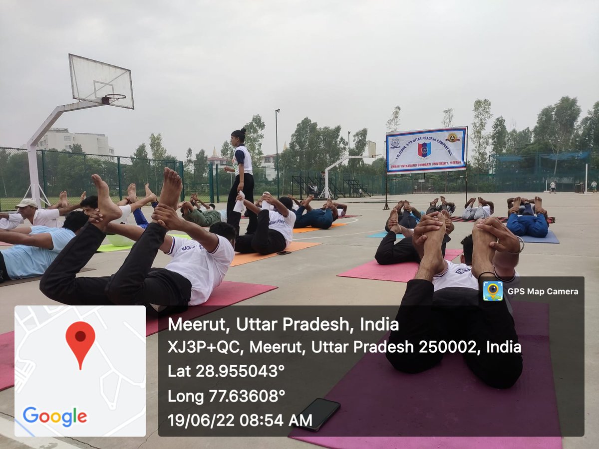 ArmyVivek2's tweet photo. "Exploring the nature of body and mind simultaneously is #Yoga" 
In the wake of International yoga day celebration, ANO and NCC cadets of @subhartiofficia 70 UP Bn Meerut practicing various asanas of yoga all round the nation. @HQ_DG_NCC
@Shalya_rohit
@DrSandeepChau10 
#IDY22 https://t.co/dh3vzBMl8T