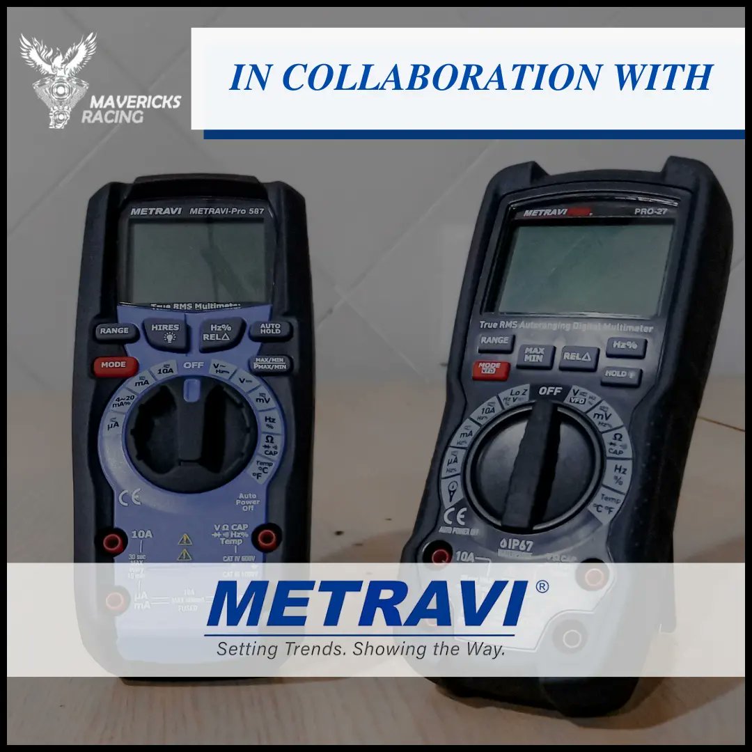 RacingMavericks's tweet photo. METRAVI is one of the largest manufacturer &amp; distributor of Electrical &amp; Electronic Test and Measuring Instruments in India. The METRAVI range of instruments offer you highest accuracy, ruggedness and utmost reliability.

Mavericks Racing is thankful to have them as Sponsors. https://t.co/oCFdt5cWfu
