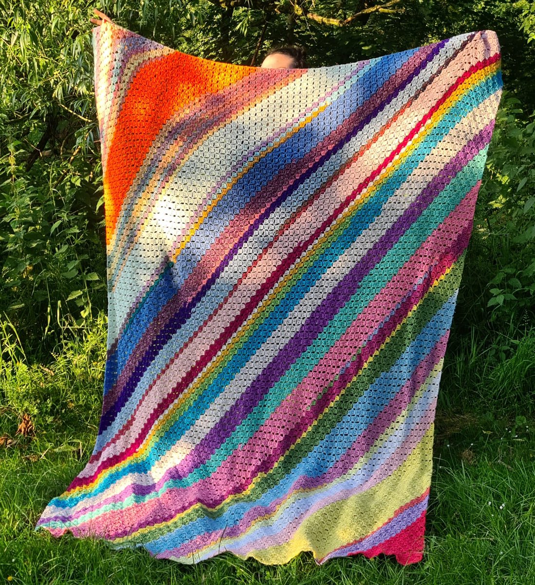 Craftywimmenz's tweet photo. Happy Scrappy Crochet Blanket... https://t.co/N4pAcGdCMd