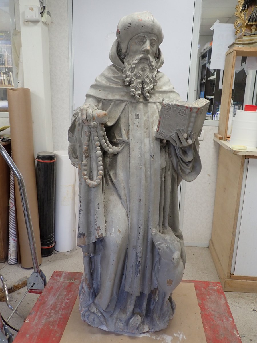 LaSauvegarde's tweet photo. 🎨 Polychromie retrouvée pour ce saint Antoine du XVIe siècle
Sélectionnée en 2018 par les lycéens participants au #PGMF, cette statue classée a été restaurée par l’Atelier Giordani.
En savoir plus sur l’œuvre ➡️ https://t.co/Z8ezBYHihi https://t.co/JG7ce6Emml