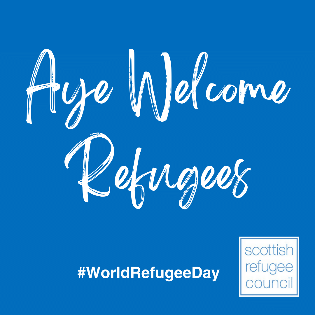 scotrefcouncil's tweet image. Take action with us for World Refugee Day tomorrow. Share this pic on your feed &amp;amp; let folk know what you'd like to see happen to make life easier for people seeking safety. 

Eg: “This World Refugee Day, I’d like to see an end to detention &amp;amp; deportation  #AyeWelcomeRefugees.”