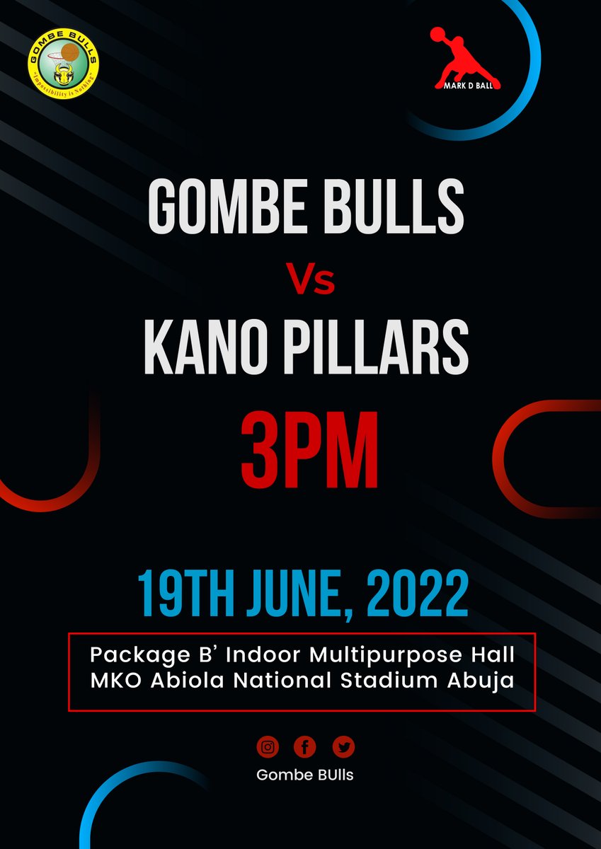 SportsGombe's tweet photo. Gombe Bulls will hope to finish 3rd as they take on Kano Pillars in the 3rd place playoff.
Bulls lost 67-62 against Customs yesterday in the semifinal while Pillars lost against Mo Heat.
#MarkDBall #FinalDay https://t.co/qsnbxztgip
