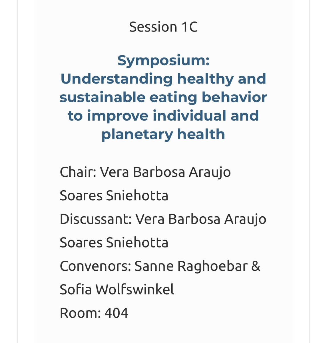 Still enjoying our symposium we organised at #ARPH2022, with the wonderful <a href="/VeraAraujoSoare/">Vera Araujo-Soares 🇺🇦</a> as a discussant. We had some great discussions about whether we need more concrete guidelines regarding ‘healthy and sustainable diets’ and how to translate this to consumer practices.