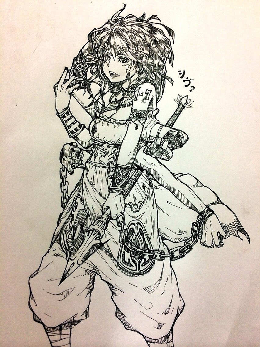 自分は下書きしてペン入れってのが嫌いで、下書きのまま色つけたりペン入れをいきなりしたりします。
この辺は下書きなしでいきなりボールペンで絵を描いたシリーズです。
アナログ時代の絵はこの線画がめちゃくちゃあります。
ちょっと雑な線が好きだったりするので一発書きの線も好きなのです。