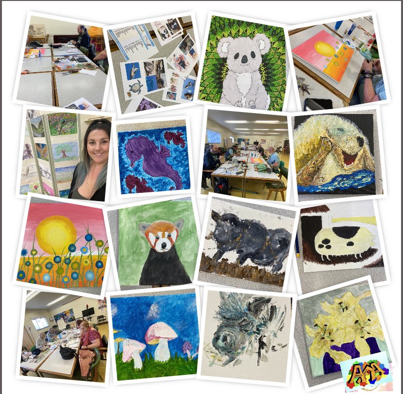 Another fabulous Friday #art group session this week acrylic on canvas x next weeks theme is lizard in collage 

#artforhealth #FridayFeeling #prestatyn #communityart #creativelives