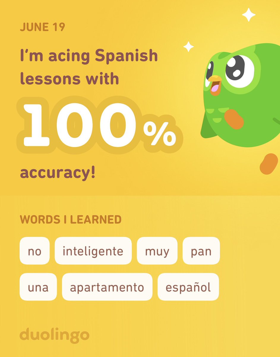 mathew69's tweet photo. I’m learning Spanish on Duolingo! It’s free, fun, and effective. Join me? https://t.co/hEdbHYtzSU https://t.co/43Ov8dJJb2