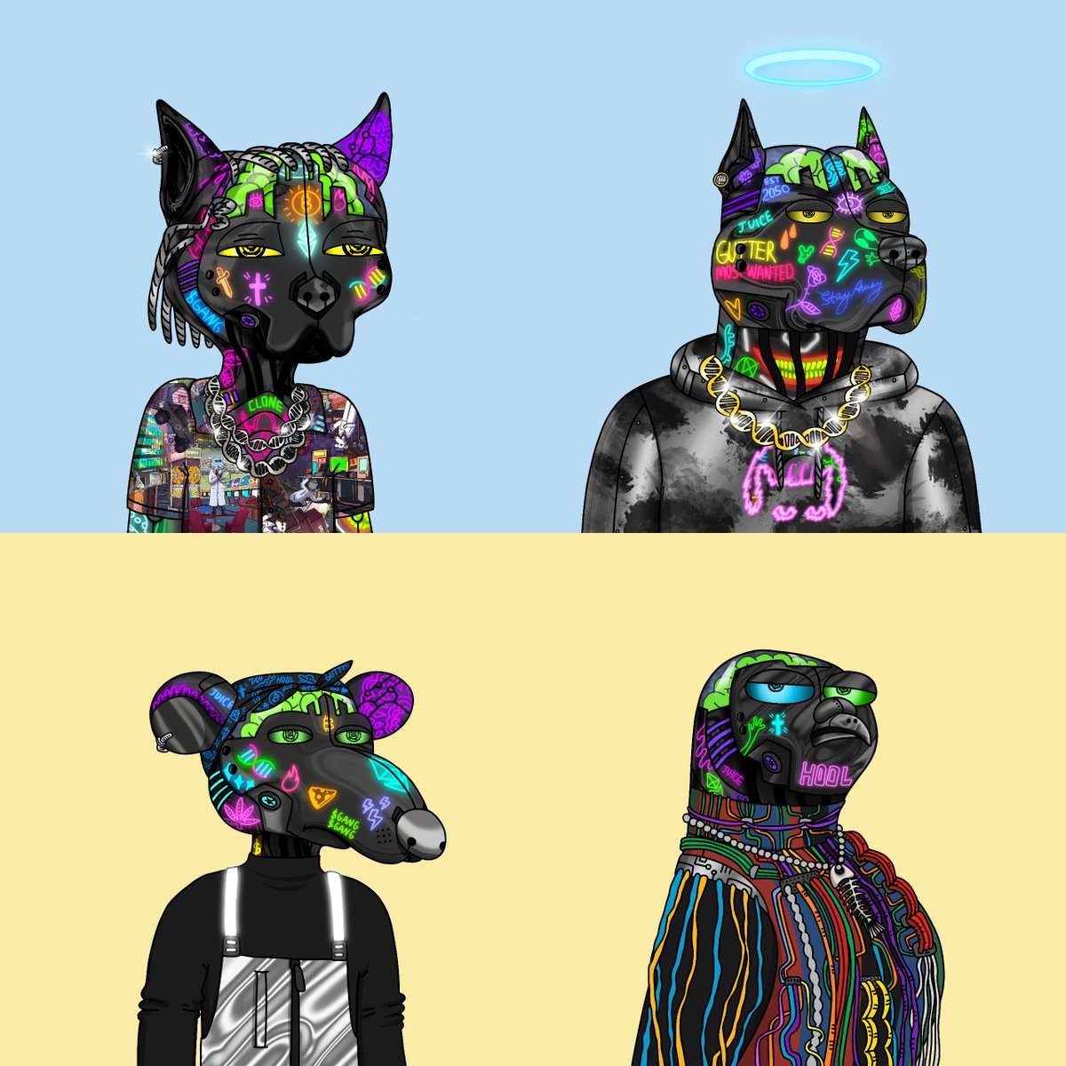 ceotim's tweet image. 🔥 🔥 🔥 AWESOME black tat triolgy right there! 
@GutterCatGang #GangGang #KeepItGutter 😺 🐶 🐀 🕊️