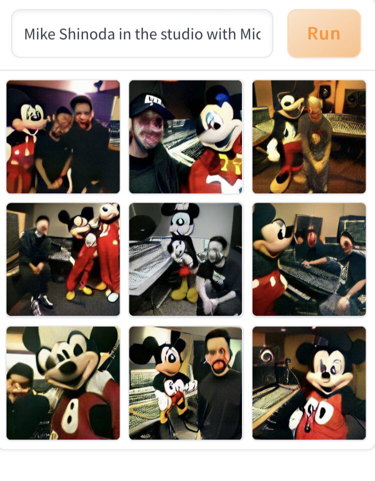 Arvind_Log's tweet image. New leaked pictures surface online as it shows @mikeshinoda in the Studio with the Powerrangers and Mickey Mouse #mikeshinoda #LinkinPark #dalle