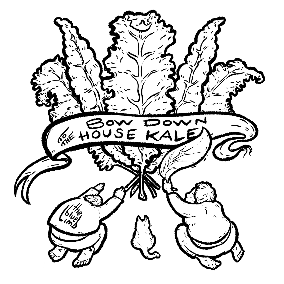 thebluelimb's tweet photo. Bow down to the house of Kale!

#thebluelimb #kale #houseofkale #bowdown #kingofleaves #ribbon #kaleleaves #greensaregreat #eatyourgreens #sittingcat #comic #crest #heraldry https://t.co/8whHKsVril