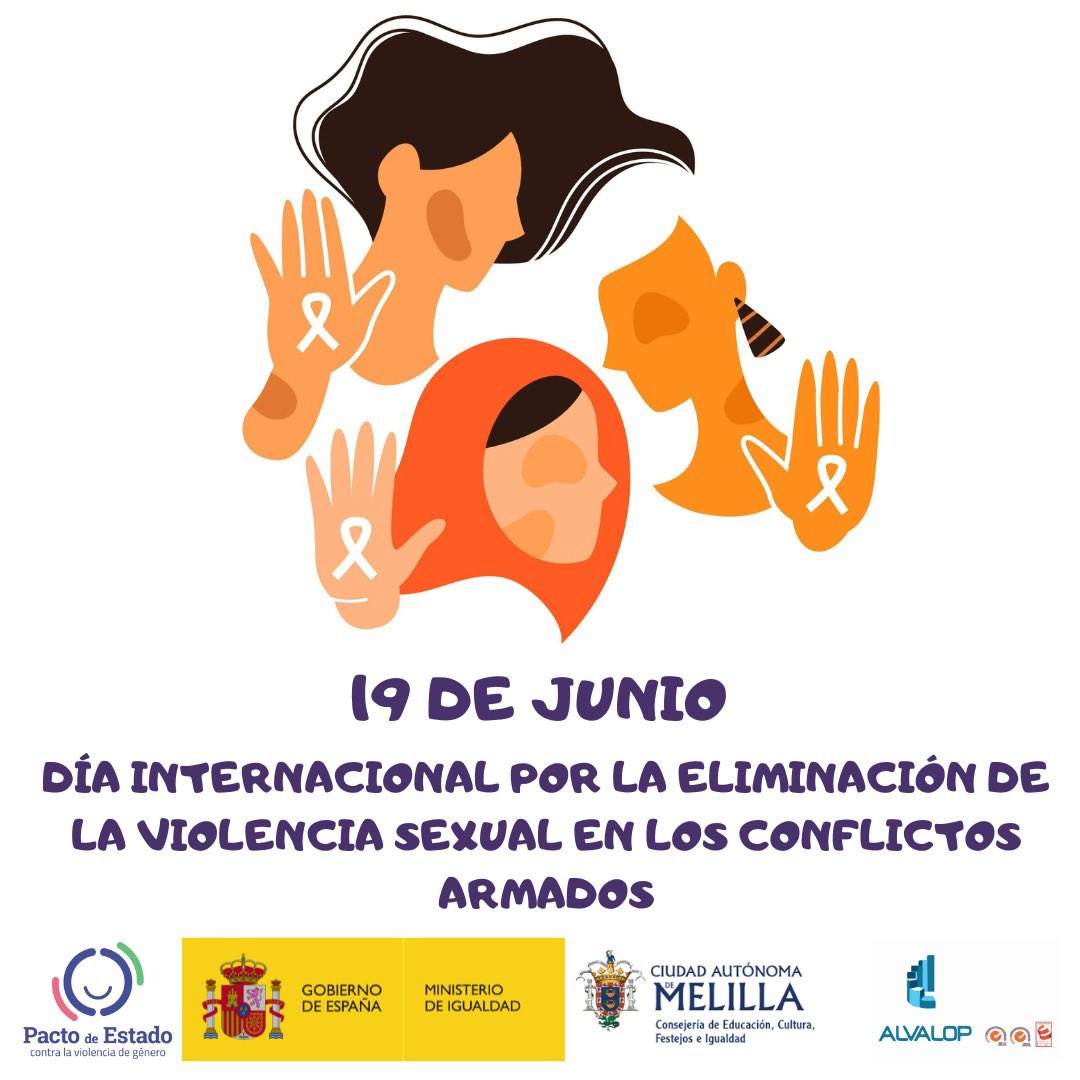 🏳El Día Internacional de la Eliminación de la #ViolenciaSexual en los Conflictos se conmemora el #19dejunio.

La #violenciamachista se sigue usando como un arma y este día tiene el objetivo de sensibilizar y visibilizar la violencia que sufren las mujeres en conflictos armados🚺