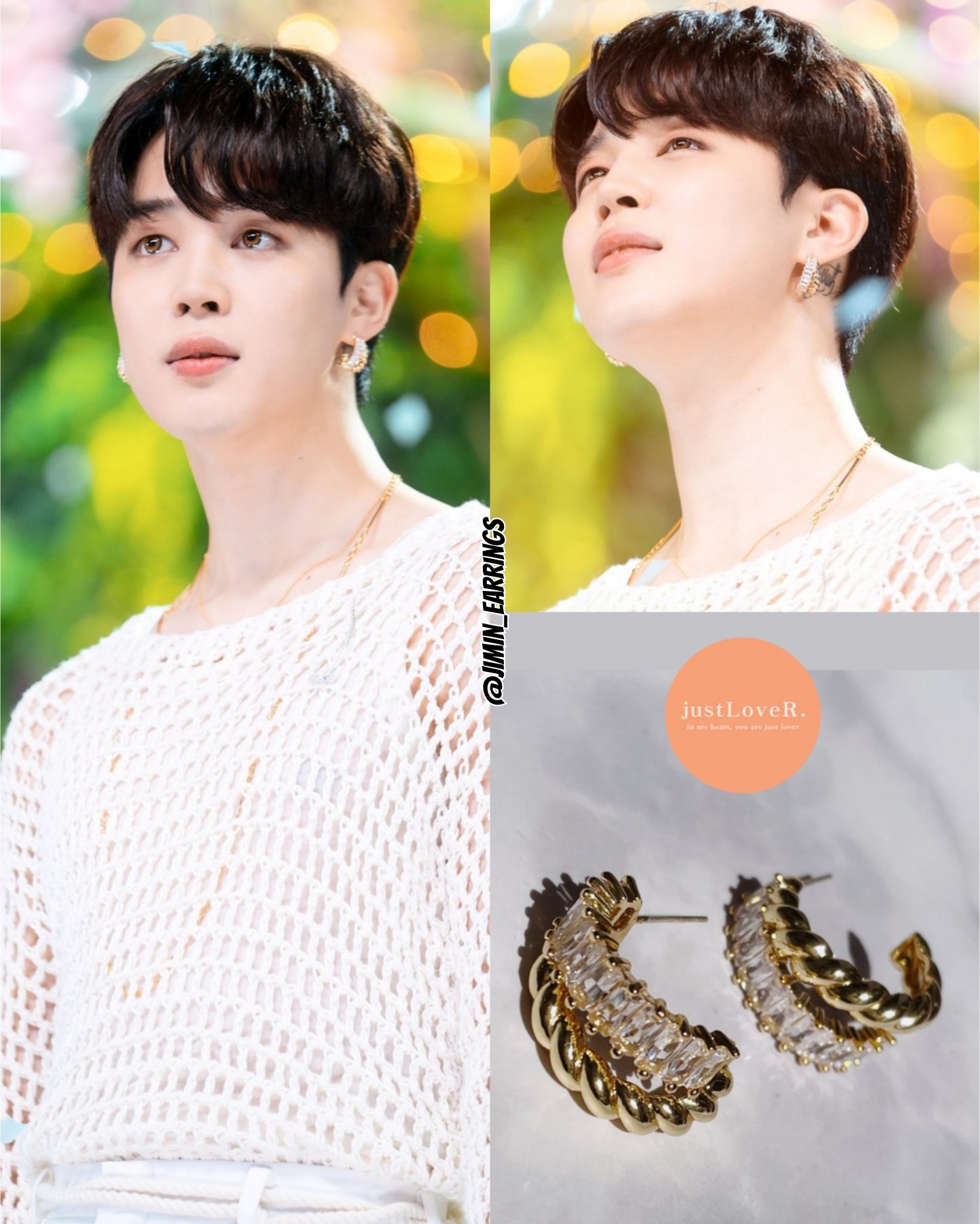【justLoveR.】Isabelle Hoop Earrings ピアス ★BTS JIMIN 着用 楽天市場】☆配送無料☆BTSジミン＆テテ着用 [justLoveR