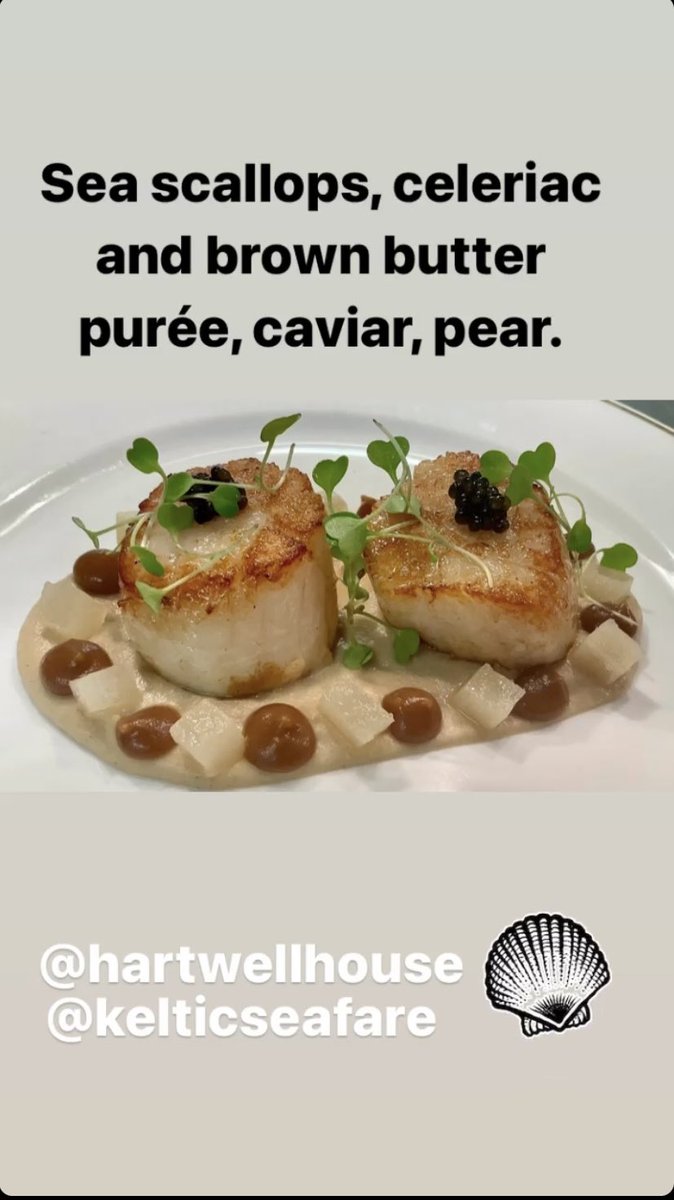 Thanks to <a href="/hartwellhouse/">Hartwell House</a> @hartwellchef for tagging us in this pic, they have cooked up a real treat using our delicious hand dived Scottish scallops. 
#scottishscallops #kelticseafare #hartwellhouse #scottishseafood