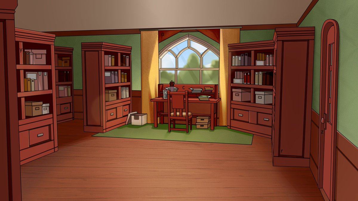 RoxmoonStudio's tweet photo. We want to tell you more about the locations in the game.

This picture shows the file room of a psychiatric clinic. The shelves hold patient files and various official papers. 

We've hidden a word in this room and forgot which one was it. Can you help us find it? https://t.co/0spZ21kVtl