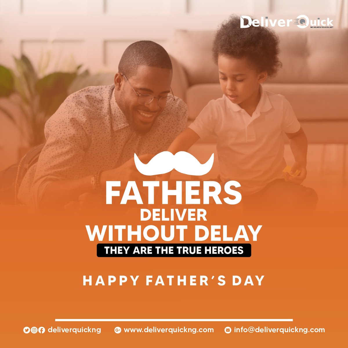 deliverquickng's tweet photo. Fathers are the true heroes.
Happy fathers day!!!!
#fathersday #deliverquick #deliveryservices
#lagoslogisticscompany
#packages #delivery #fastdelivery https://t.co/vagNTHwNVQ