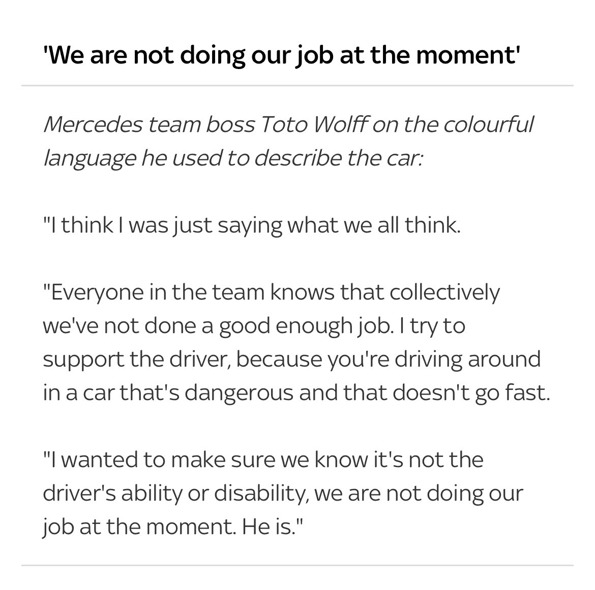 reinderpeterse's tweet photo. @ErikvHaren @telegraaf Best een probleem voor Mercedes: wat doe je als de baas aangeeft dat ze een onveilige auto hebben? Dan mag deze toch niet het circuit op? https://t.co/cdiIfjduMD
