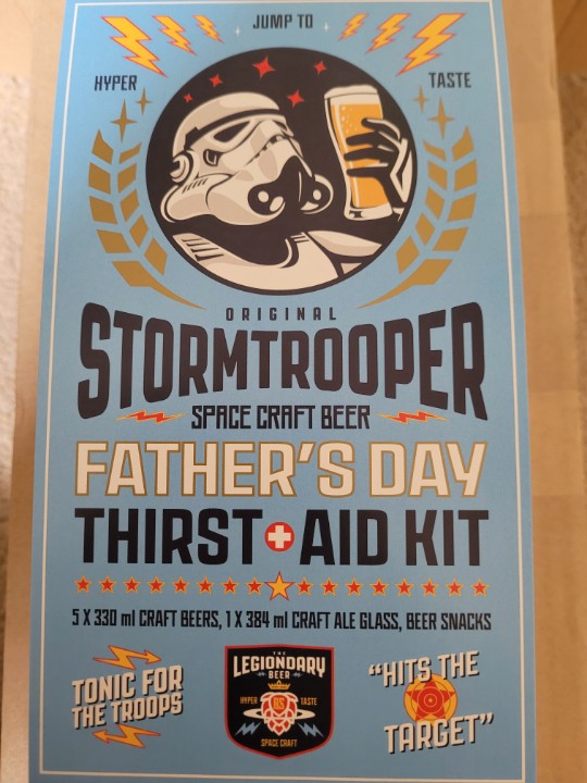 LunAndyDog's tweet photo. A present? For me? Okay we'll run later. #originalstormtrooperbeer https://t.co/tQHvieaX66