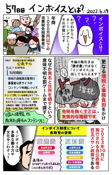 #100日で再生する日本のマスメディア 57日目 インボイスとは?(さっき誤字があったので訂正版です。いいね、RT、リプくださった皆さますみません)#インボイス #インボイスまだ止められる #私の未来にインボイス制度はいらない  