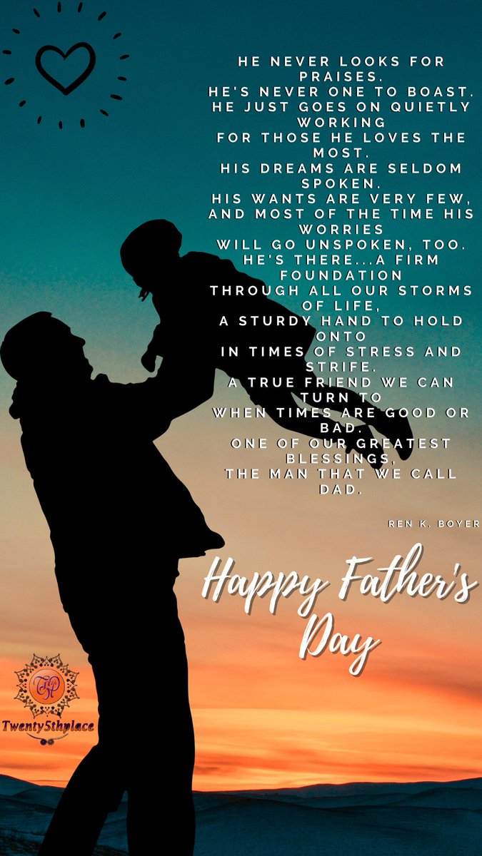 twenty5thplace's tweet photo. To all our wonderful father's, Happy father's day. Thank you for all you do. https://t.co/WNaBq1oBhf