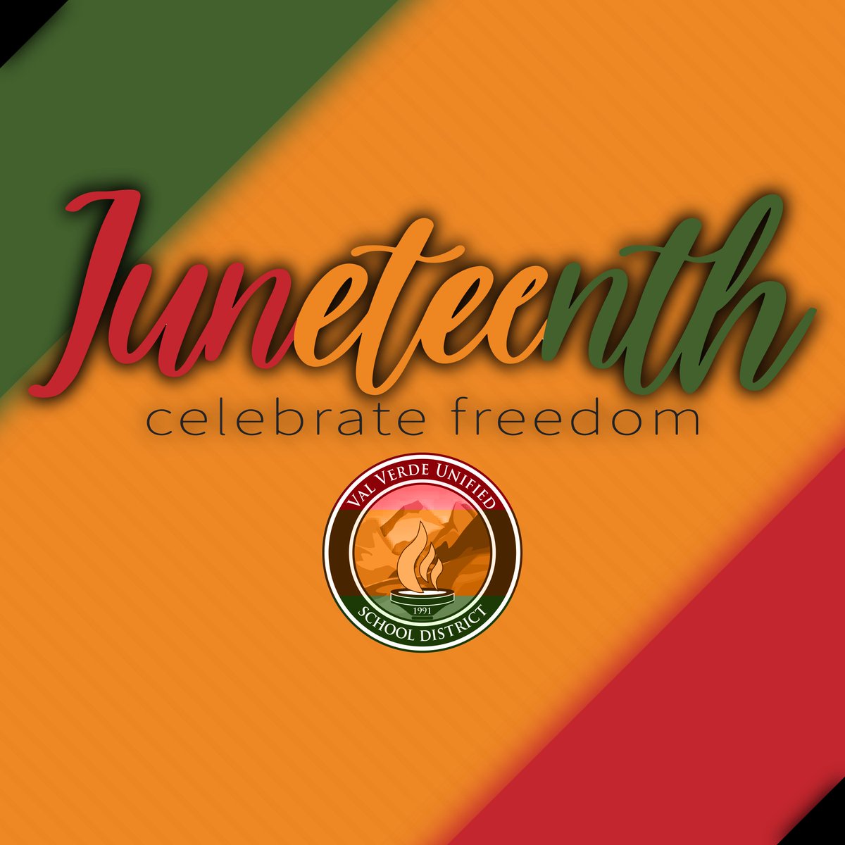 In addition to Fathers Day, today we also celebrate freedom. Happy Juneteenth! #juneteenth #vvusd