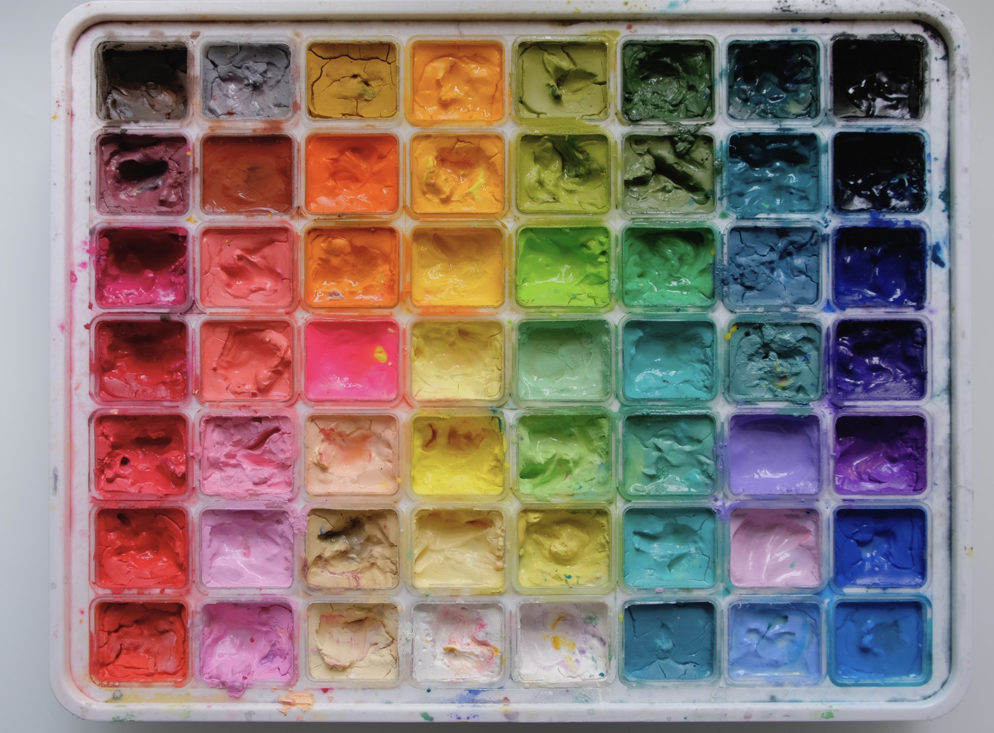 ✧ KC ✦ on X: before & after cleaning my gouache palette