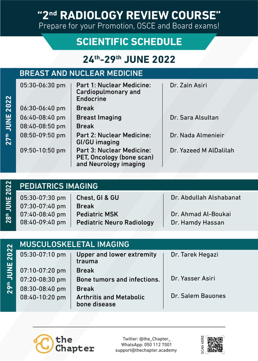 the_Chapter_'s tweet photo. أربعة أيام تفصلنا عن دورة مراجعة تخصص الأشعة:

“2nd Radiology Review Course”
Prepare for your Promotion, OSCE, and Board exams!

- دورة مراجعة شاملة لتخصص الأشعة التشخيصية استعدادا لامتحانات الترقية واختبارات شهادة الاختصاص السعودية.
- شهادات حضور.

للحجز:
https://t.co/MudFaiGx0w https://t.co/Boor8p8bXS