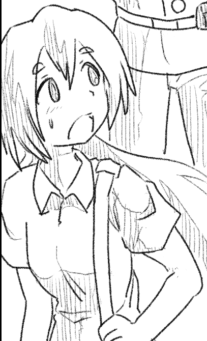 ←下書き と 線整え後→
妙に捗らなくてアホみたいに時間がかかってしまった。
服のシワと影は未だにカンで描いてるところあります 