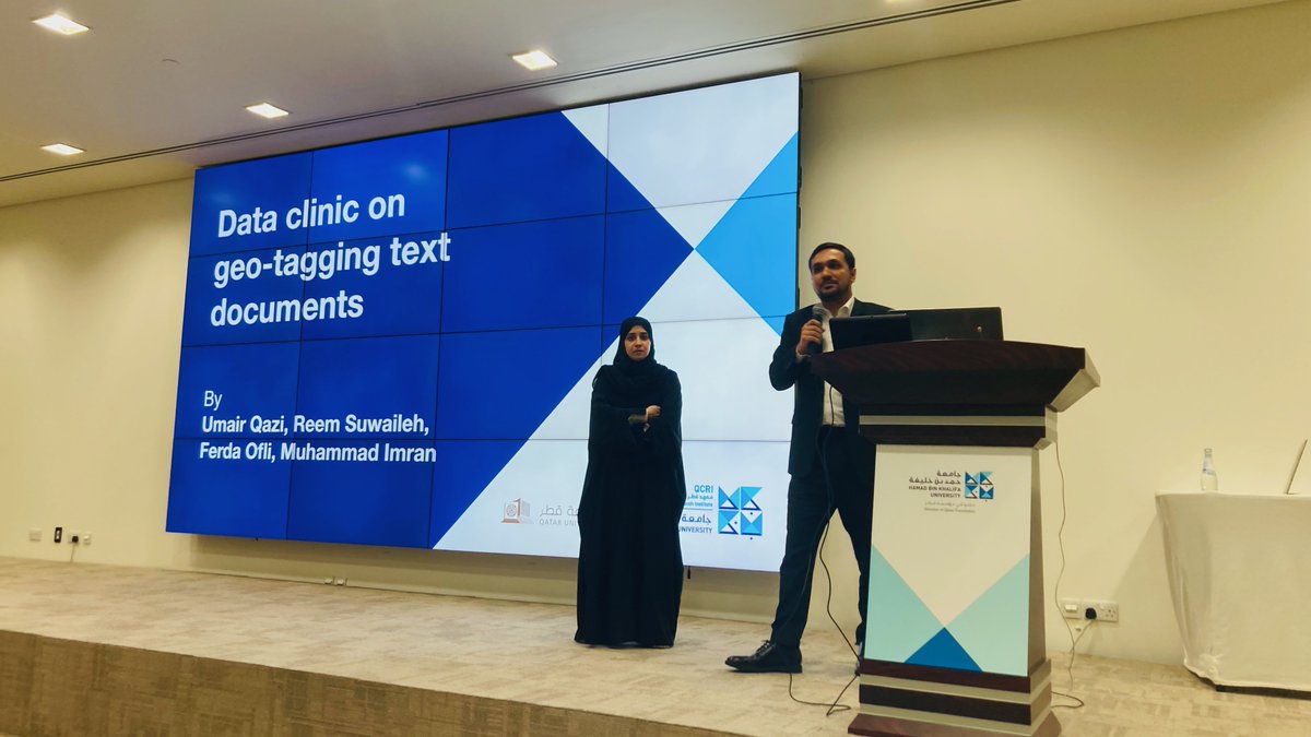 Along with the Crisis Computing team at @QatarComputing, our member Reem Suwaileh @rasuwaileh gave a tutorial titled 'Data Clinic on Geo-tagging Text Documents' at Artificial Intelligence for Collective Intelligence #AI4CI workshop organized by @UNDPAccLabs and @QatarComputing.