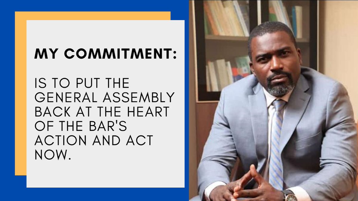 BEHOLD. The New President of the Cameroon Bar Association (CBA) General Assembly (GA) is the CBA former Vice President, Barrister Kless Yves Patrick Kouanou. His commitment is welcome:  “to put the GA back at the heart of the CBA action and to act now”. Congratulations KYP.