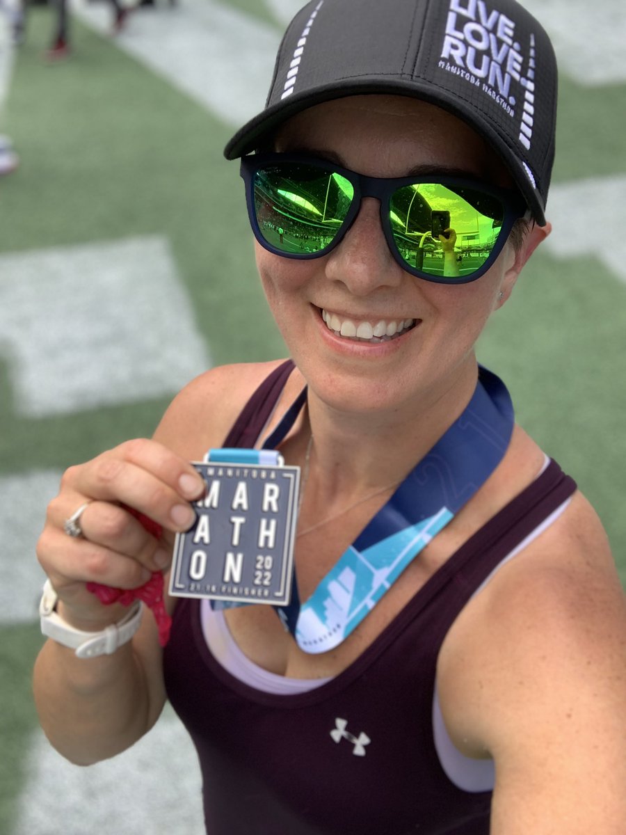 fe_wilt's tweet photo. A successful, happy, and healthy half @mb_marathon! Thank you to everyone who came out to cheer us along, and an extra thank you to every who put out their sprinklers and hoses…I ran through every one and they saved my race! #getoutandrun #runwpg #milesofsmiles https://t.co/3AvEECEcr6