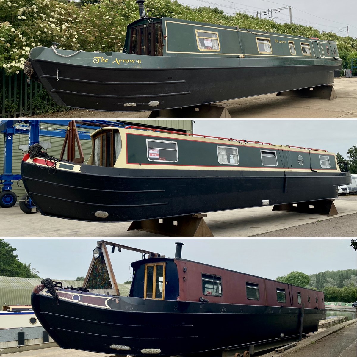 whiltonmarina's tweet photo. A busy weekend of hull blackings for Chris ππ If you would like to have your boat blacked please call the office on 01327 842577 for prices..... #narrowboatblacking #widebeamblacking #blacking #hullblacking https://t.co/qZUf4zdgMK