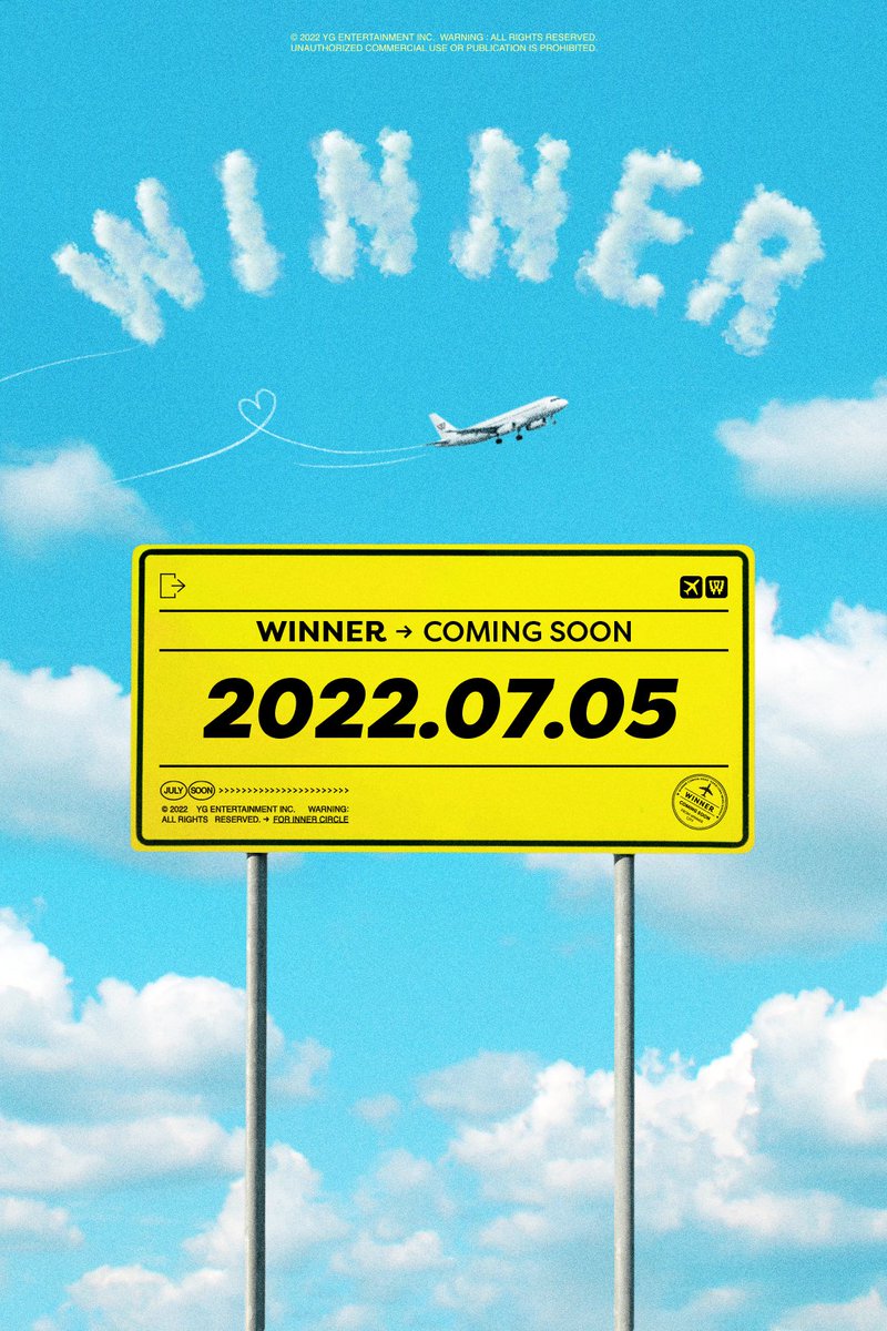 CloutNewsMedia's tweet image. YG Entertainment officially announces the WINNER comeback, releasing July 5.