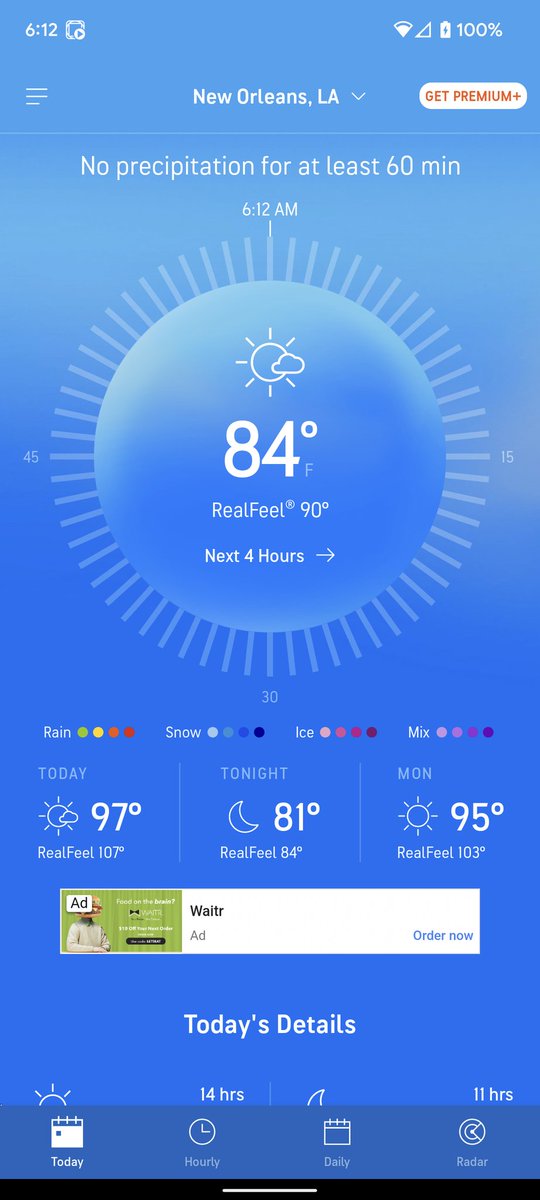 land_the_plane's tweet photo. @LeslieHeindel The "feels like" at 6 am was 90 😱🥵 https://t.co/4ijUzGn97H