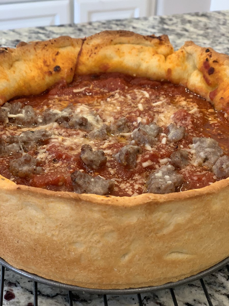 Deep dish pizza for #FathersDay breakfast