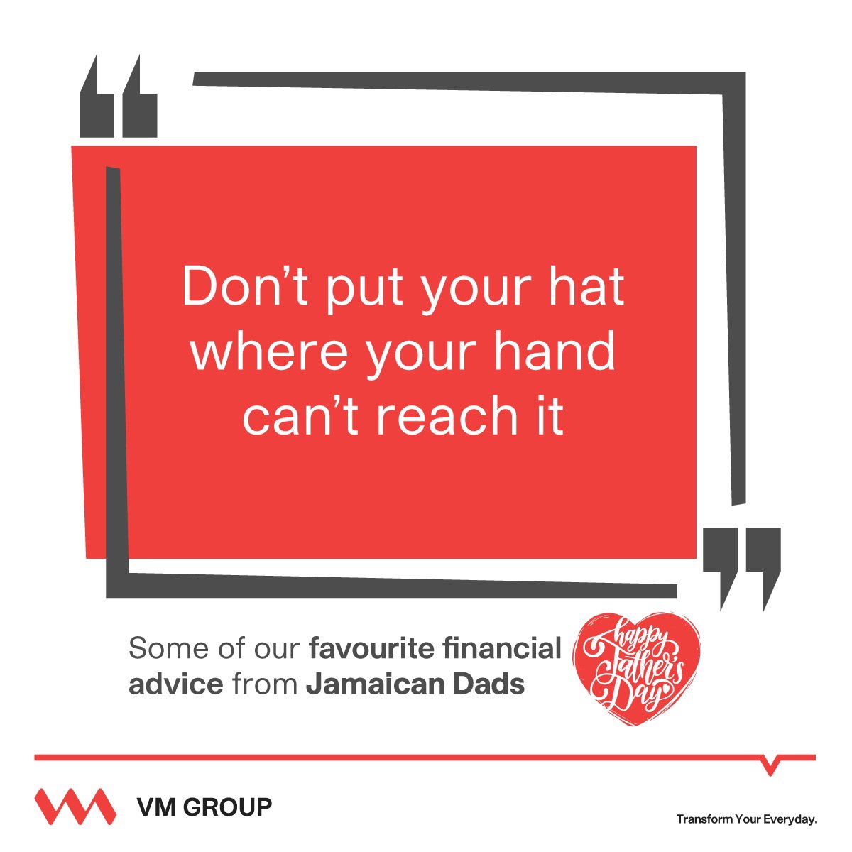 myvmgroup's tweet photo. Happy Father's Day!
We recently sat with a few VM team members and asked them to share the most memorable financial advice they received from their dads.
Here are a few of our favourite responses.
#HappyFathersDay #VMProud #MoneyTalk #FinancialWellbeing #TransformYourEveryday https://t.co/WmW7IluZ1C