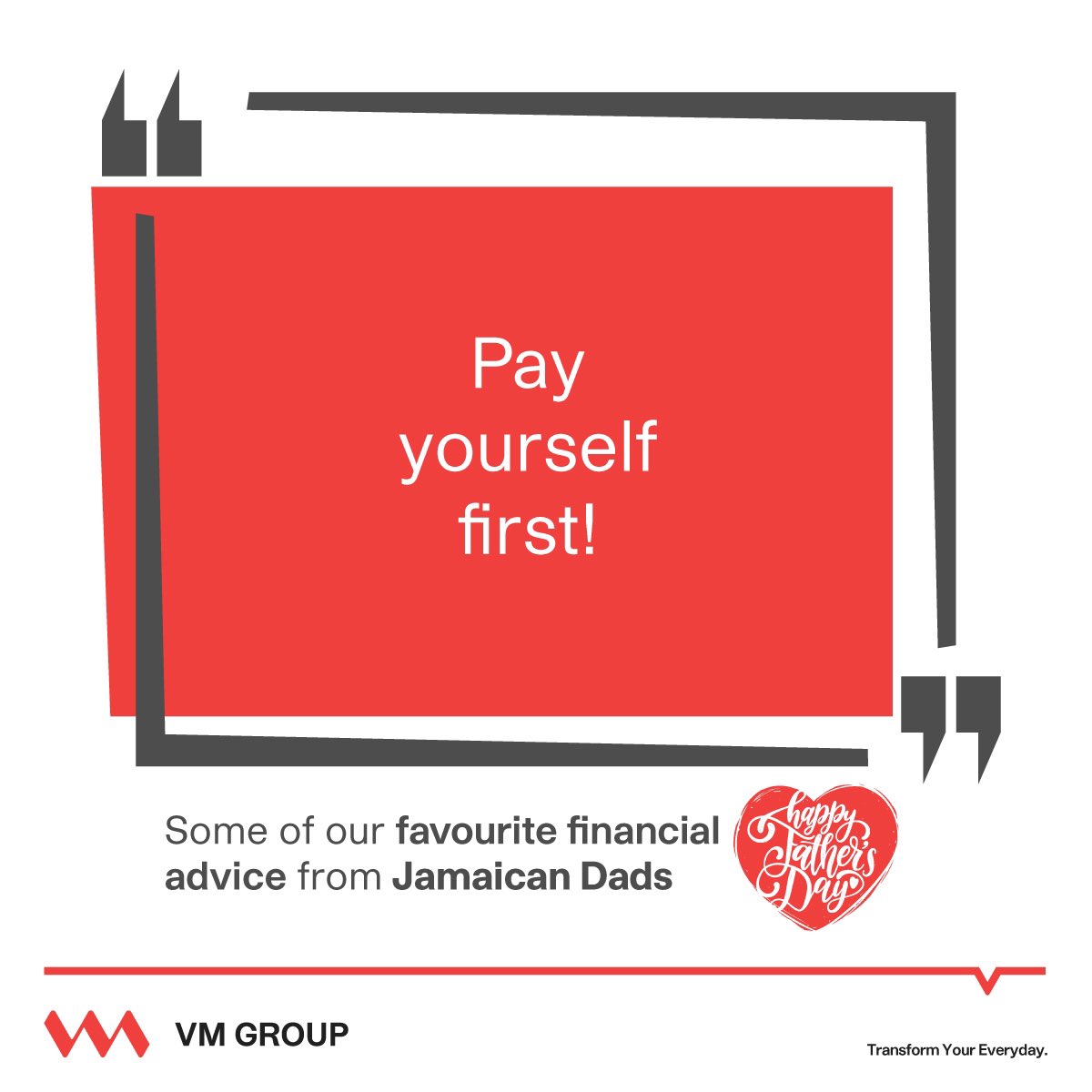 myvmgroup's tweet photo. Happy Father's Day!
We recently sat with a few VM team members and asked them to share the most memorable financial advice they received from their dads.
Here are a few of our favourite responses.
#HappyFathersDay #VMProud #MoneyTalk #FinancialWellbeing #TransformYourEveryday https://t.co/WmW7IluZ1C