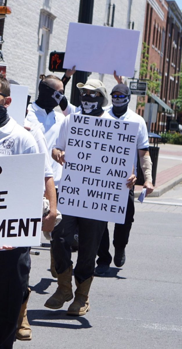 WilliamsonStrg's tweet photo. Had somehow missed this sign from one of the white supremacists in Franklin yesterday. Literally every single person in our town, county, and state should be VOCALLY speaking out against this today. 

Silence is approval. 

This is terrorism. https://t.co/hwd7Bma8Pg