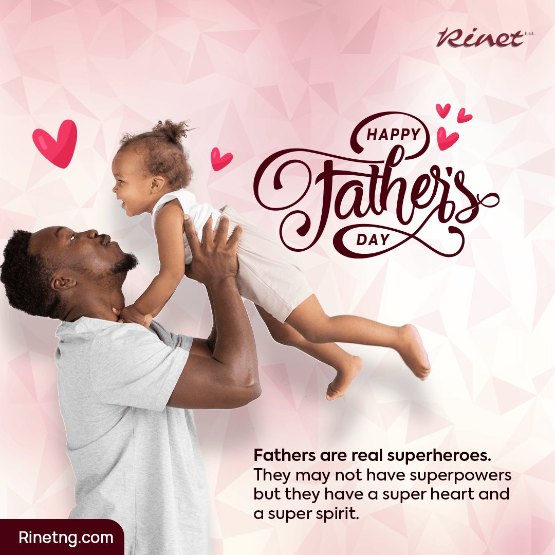 Rinet_Limited's tweet photo. Happy Father's Day 🕺🏾👔

We celebrate you #dads

 #fathersday #father #dad #fatherdaygift #DanUpFathersDay #DiaDelPadre2022 #birthday  #happyfathersday #daddy  #rinetdigifix #fatherdaughter  #fathersdaygift #fatheranddaughter  #fatherhood    #FathersDay2022   #Happyfatherday2022 https://t.co/ysbfsJRtv7